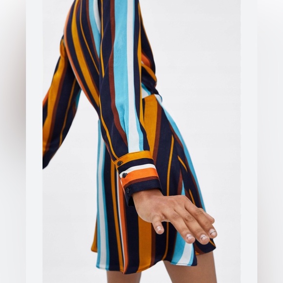 Zara Satin Mini Wrap Dress - Picture 3 of 9